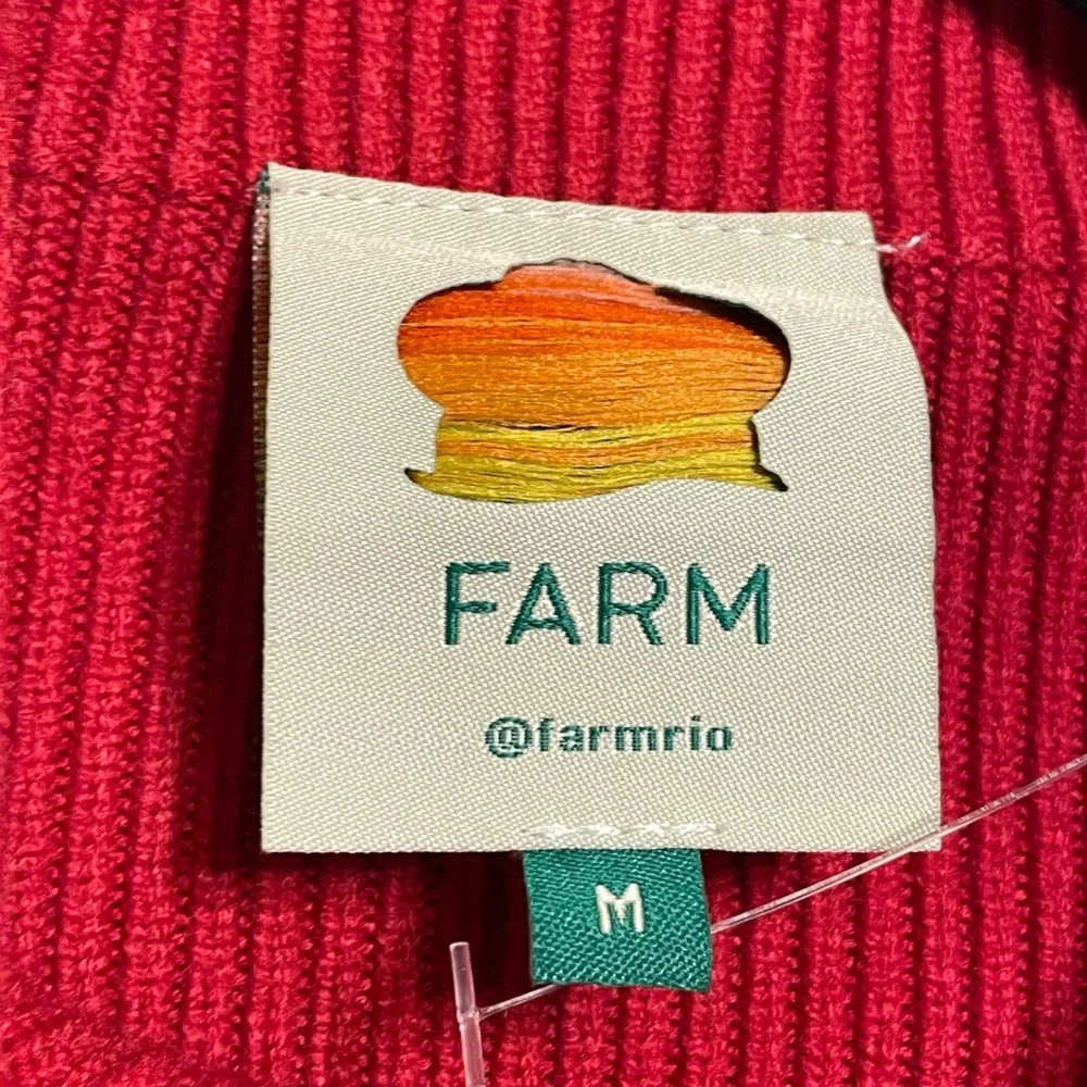 FARM Rio Red Ribbed Long-Sleeve Crop Top - Picture 9 of 12